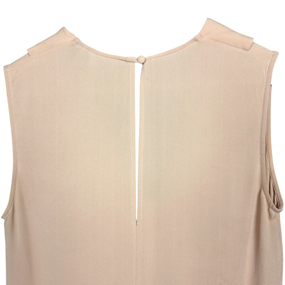 Theory 100% Silk Tan Sleeveless Collared Blouse Business Casual Office Luxury - Picture 6 of 7